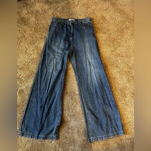 Wide Leg Blue Jeans